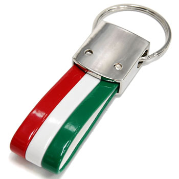 ABARTH Tri Color Keyring (Emblem Medal)