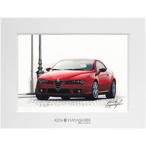 Alfa Romeo Brera イラストレーション(レッド) by林部研一