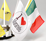 ITALIA/FERRARI/MARANELLO Flag & Display Stand Set