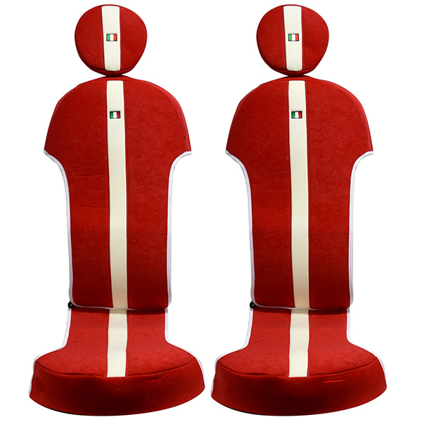 FIAT 500 SEAT COVER and Headrest Set -SMOKING RED-