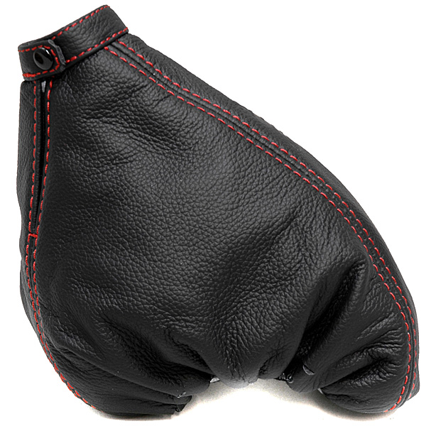 Alfa Romeo 156 Leather Hand-Brake Boots (BLACK/Red Steach)