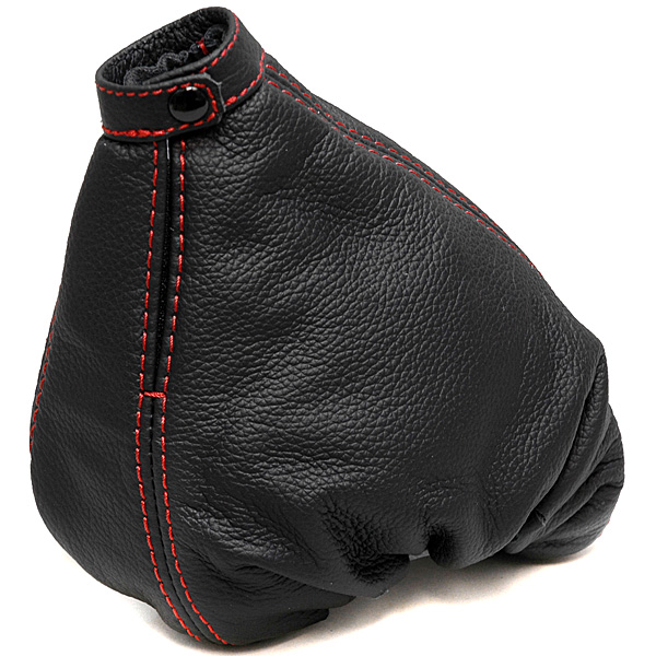 Alfa Romeo 156 Leather Hand-Brake Boots (BLACK/Red Steach)