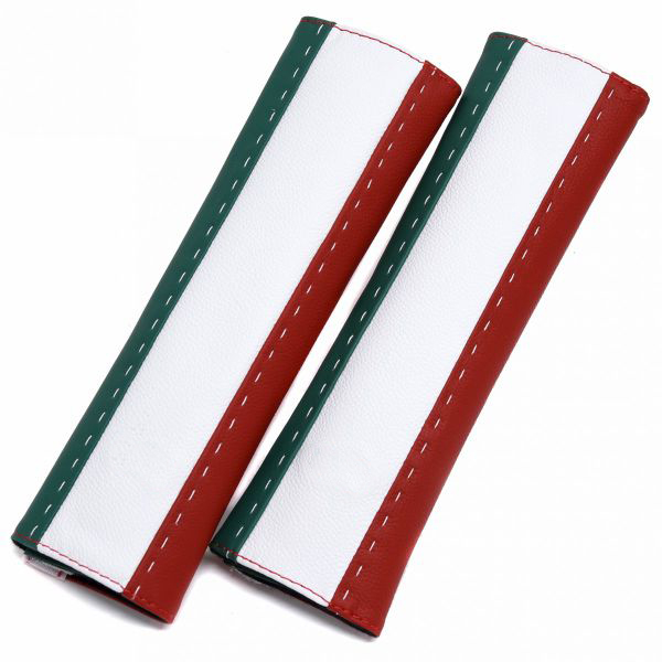 Leather Seatbelt Pad(Italian Tricolor)