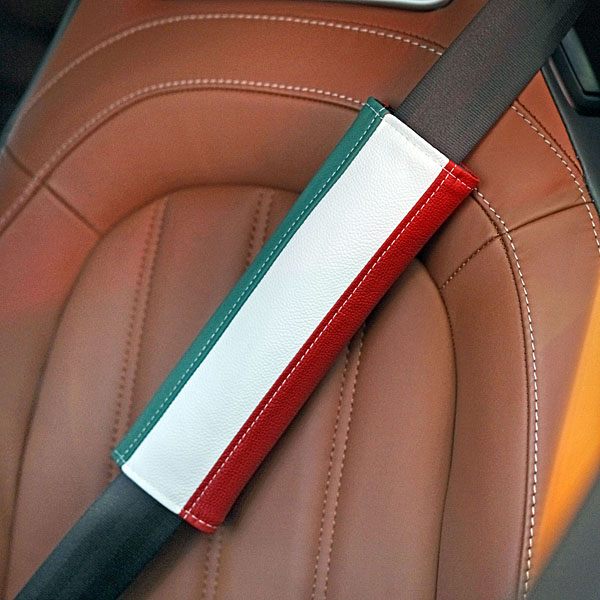 Leather Seatbelt Pad(Italian Tricolor)