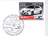 Alfa Romeo 100 anni POSTE ITALIANE POST CARD & STAMP Set