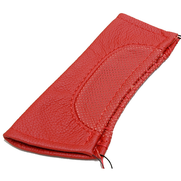 FIAT New 500 Leather Hand Brake Grip Cover (Red/Red Steach)