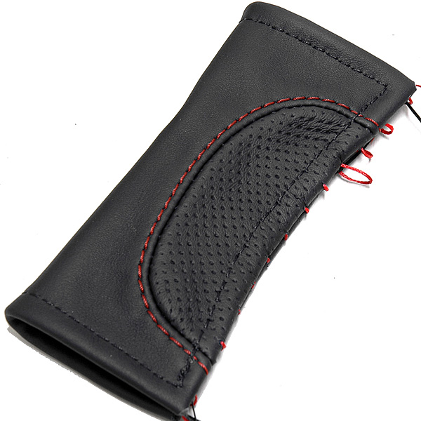 Alfa Romeo 147/156 Leather Hand Brake Grip Cover (Black/Red Steach)