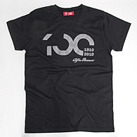 Alfa Romeo 100 anni Memorial T-Shirts (Black/Silver Logo)