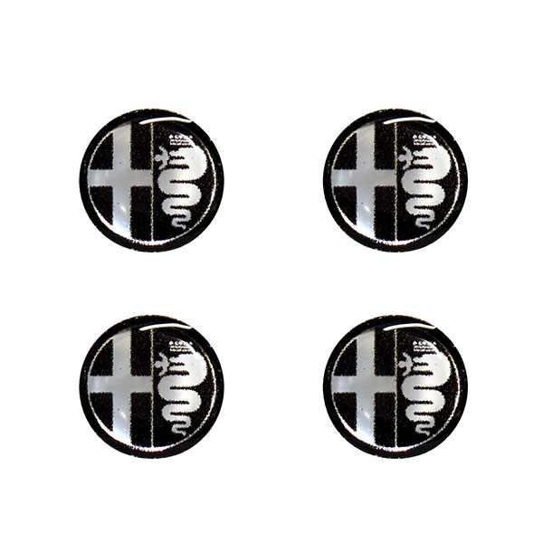 Alfa Romeoエンブレム3Dステッカー(モノトーン/12mm/4枚セット)
