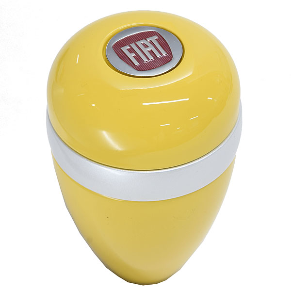 BLACK FIAT Aluminium Gear Knob -ARROW ANATOMICO- (Yellow/Pearl White Ring)