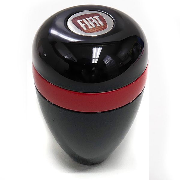 BLACK FIAT Aluminium Gear Knob -ARROW ANATOMICO- (BLACK/Red Ring)