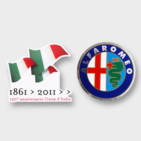 イタリア統一150周年記念ステッカー (抜き文字タイプ/Alfa Romeo)
