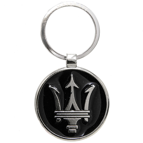 MASERATI Keyring (Round Metal/Black)