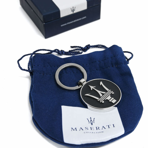 MASERATI Keyring (Round Metal/Black)