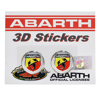 ABARTH純正3Dエンブレムステッカー(ラウンドタイプ/21mm/2枚セット)-21536-