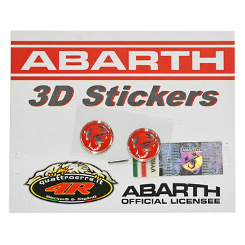ABARTH純正3D SCORPIONEステッカー(ラウンドタイプ/12mm/2枚セット)-21538-