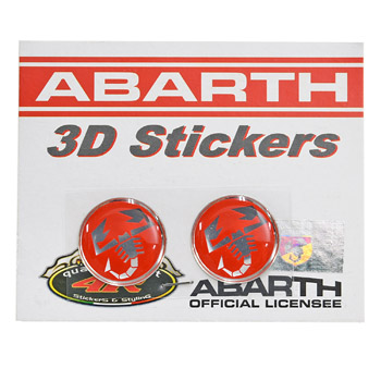 ABARTH純正3D SCORPIONEステッカー(ラウンドタイプ/21mm/2枚セット)-21539-
