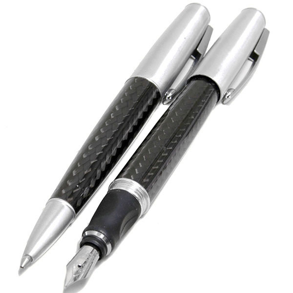 Alfa Romeo Ball Point Pen & Fountain Pen Set (Carbon Body) 