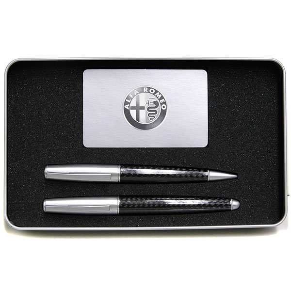 Alfa Romeo Ball Point Pen & Fountain Pen Set (Carbon Body) 