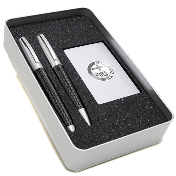 Alfa Romeo Ball Point Pen & Fountain Pen Set (Carbon Body) 