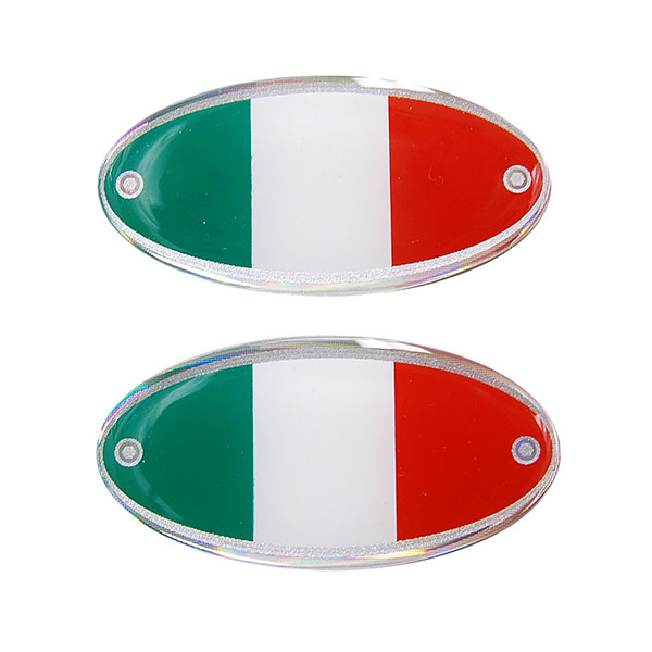 Italian Flag 3D Sticker (Oval/2pcs.)