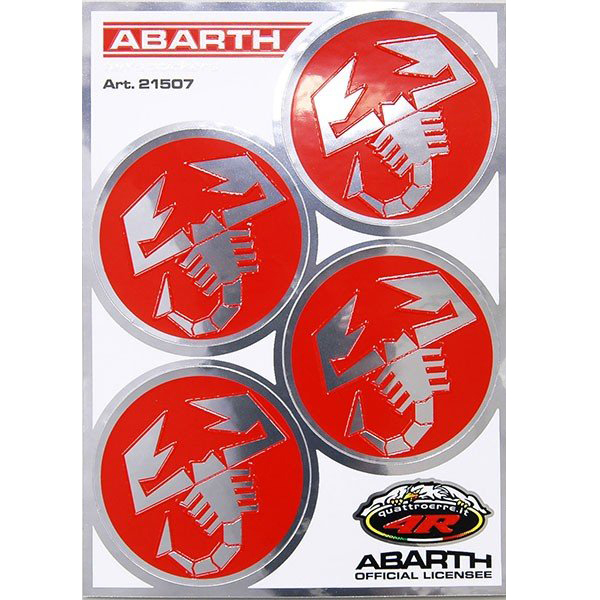 ABARTH純正スコーピオンラウンドステッカー (4枚組/48mm)-21507-