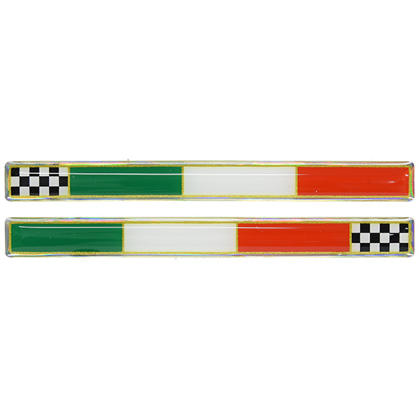 Italian Flag &Checkerd 3D Sticker Set (110mm*10mm) 