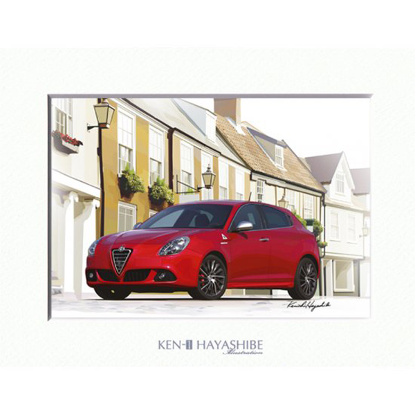 Alfa Romeo Giulietta(Red) Illustration by Kenichi Hayashibe