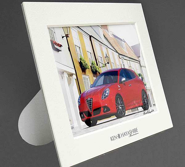 Alfa Romeo Giulietta(Red) Illustration by Kenichi Hayashibe