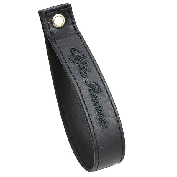 Alfa Romeo Rear Gate Leather Strap(Black Base/Black Logo)