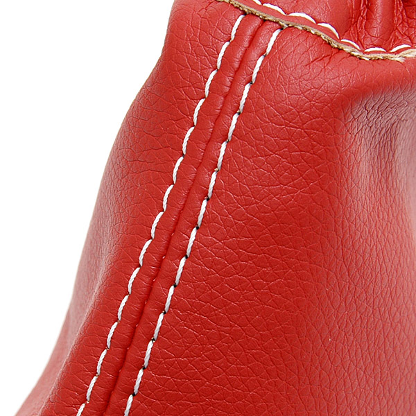 FIAT 500/ABARTH 500 Leather Hand Brake Boots(Red/White Steach)