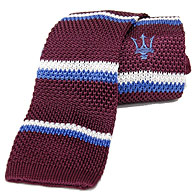 MASERATI Silk Knitted Tie(Bordeaux/Stripe)