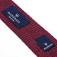 MASERATI Silk Knitted Tie(Bordeaux/Stripe)