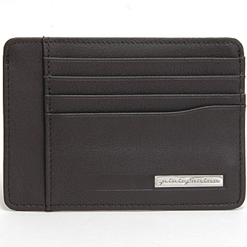 Pininfarina Leather Card Holder PERGUSA by BRICS (Dark Brown)(BP908861-099)