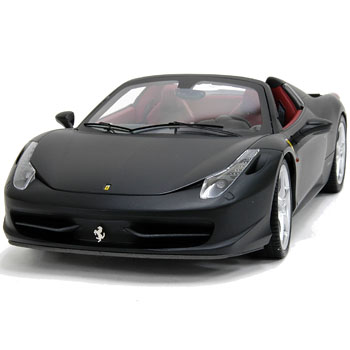 1/18 Ferrari 458 Spiderミニチュアモデル(マットブラック)