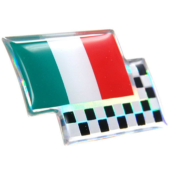 Italian Flag & Checkered Flag 3D Sticker (2pcs.)