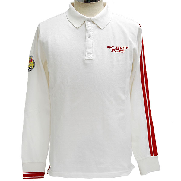 ABARTH 595 50th ANNIVERSARY Polo Shirts(Long Sleeves/White)