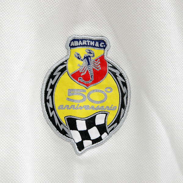 ABARTH 595 50th ANNIVERSARY Polo Shirts(Long Sleeves/White)