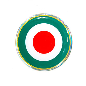 Italian Flag Round Shaped 3D Sticker(48mm)