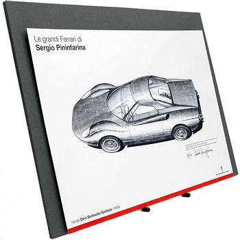 Pininfarina Ferrari Dino Design Sketch -Paolo Pininfarina Signed-