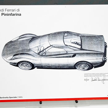 Pininfarina Ferrari Dino Design Sketch -Paolo Pininfarina Signed-