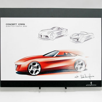 Pininfarina Alfa Romeo 2uettottanta Design Sketch -Paolo Pininfarina Signed-
