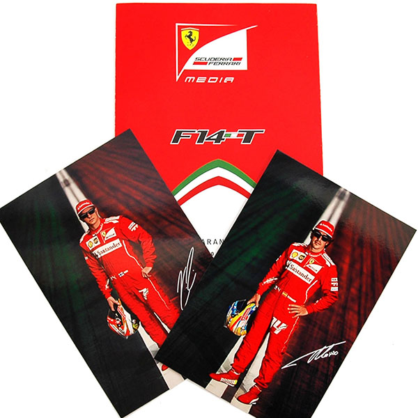 Scuderia Ferrari F14-T Press Leaflet & Drivers Card Set