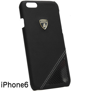 Lamborghini iPhone6/6s Leather Case (Black/Carbon Look)