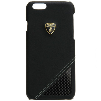 Lamborghini iPhone6/6s Leather Case (Black/Carbon Look)