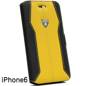 Lamborghini iPhone6/6s Book leather Case(black/yellow)