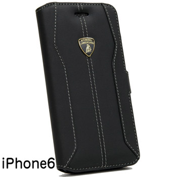 Lamborghini iPhone6/6s book leather case(black/black)