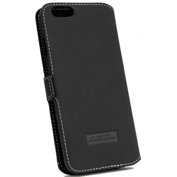 Lamborghini iPhone6/6s bool leather case(black/white)
