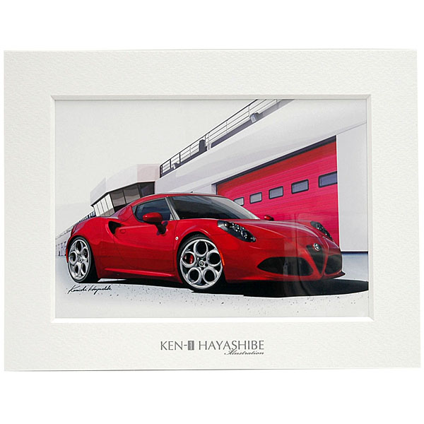 Alfa Romeo 4C(Red) Illustration by Kenichi Hayashibe