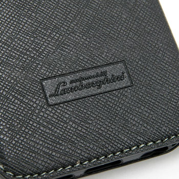 Lamborghini純正iPhone6/6sブックタイプレザーケース(マグネット/ブラック/ホワイト)